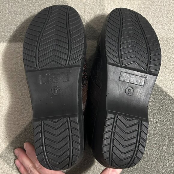 Easy Street Origin Brown Tool Floral Comfort Clogs Women's Size 8 WIDE - Picture 15 of 16